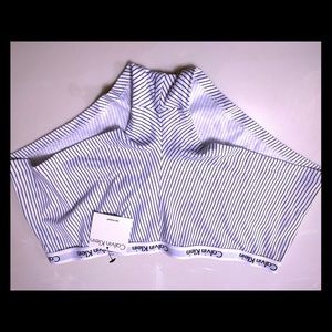 NWT/Calvin Klein white & navy blue stripes/ Size M